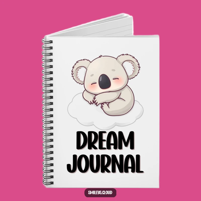 Capture your thoughts in the company of slumber. This notebook features a napping koala.