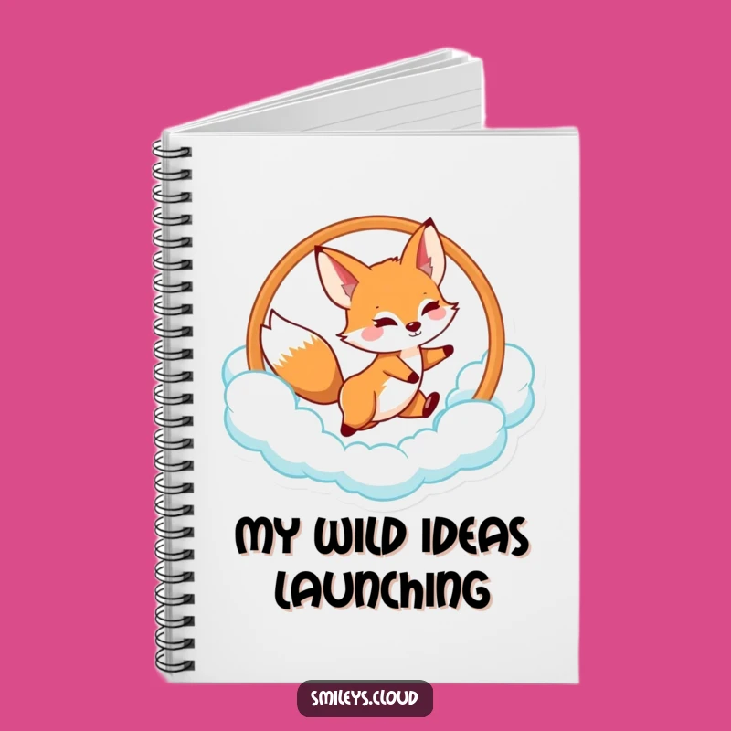 Funny Fox Cloud Hoop Notebook: Jot Down Adventures