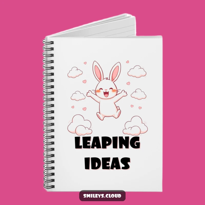 Funny Happy Rabbit Cloud Notebook - Joyful Leaping Hare Journal