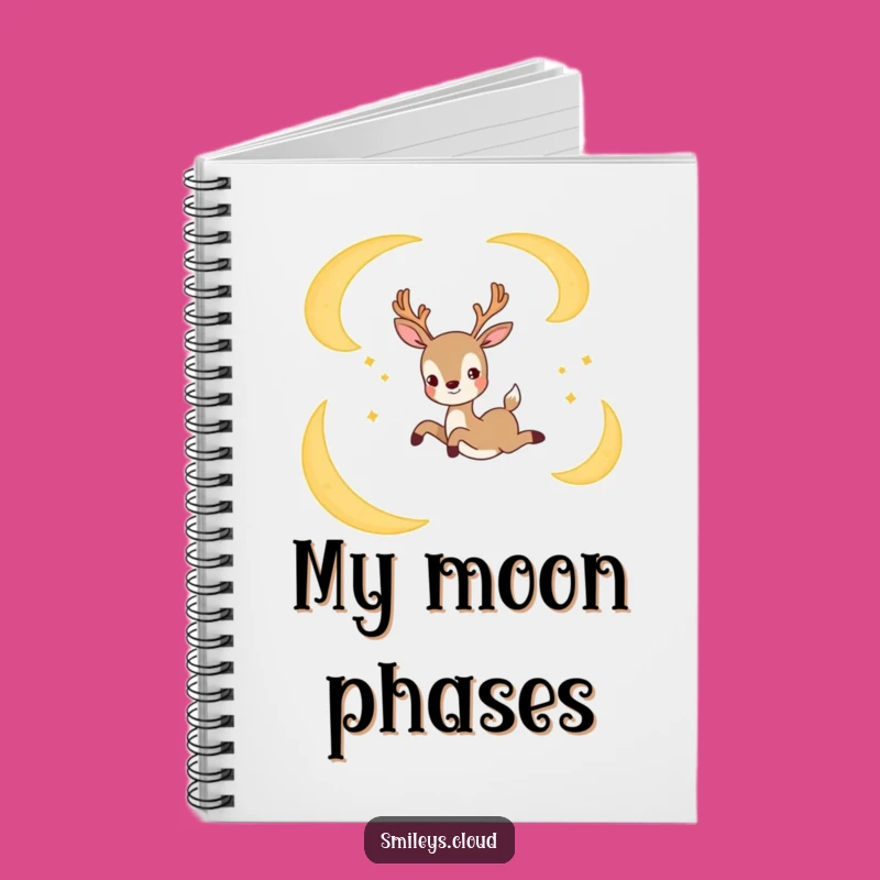 Capture your thoughts in the glow of the moon. This notebook features a leaping deer.