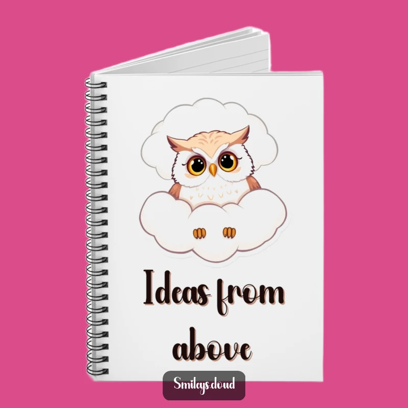 Funny Curious Owl Cloud Notebook - Jot Down Thoughts with Wise Wonder!