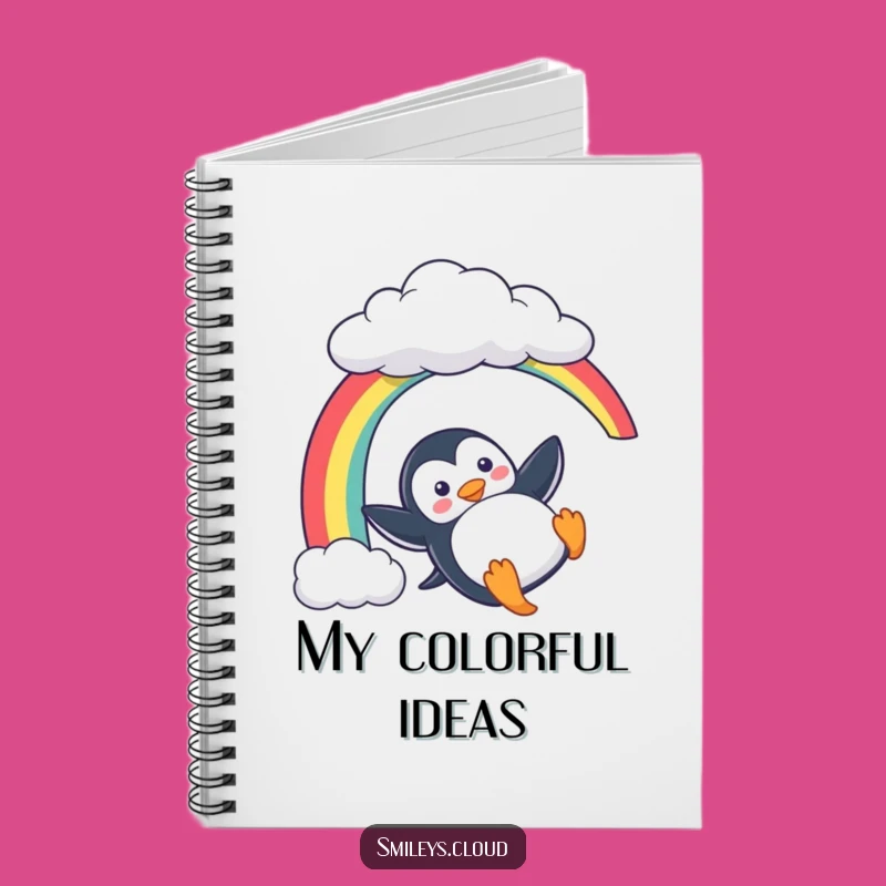 Funny Penguin Notebook: Playful Rainbow Slide - Journal Your Fun Ideas!