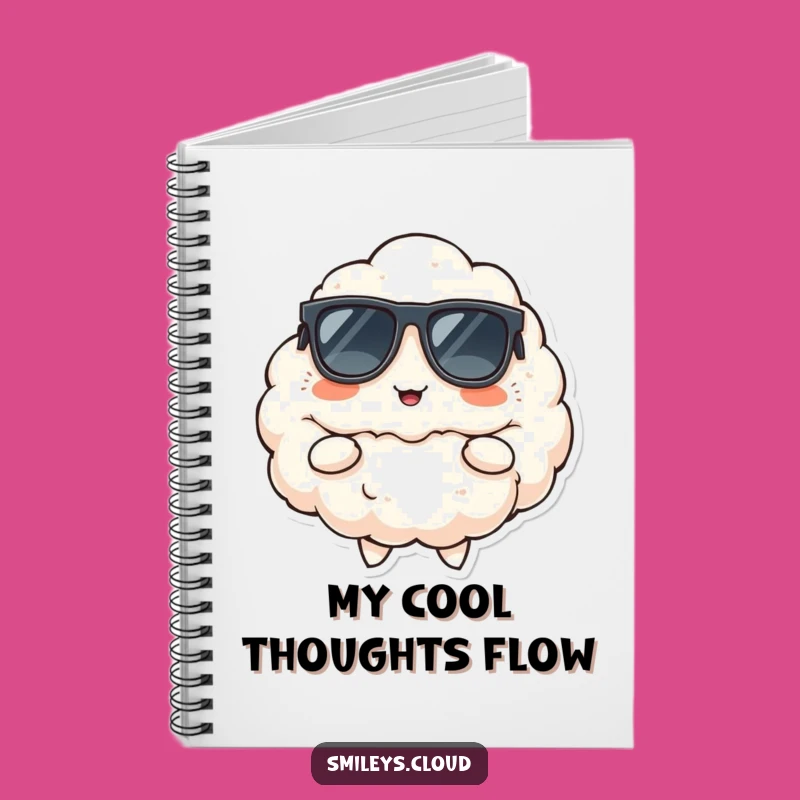 Funny Cool Cloud Notebook: Sunglasses Smirk Journal for Stylish Notes