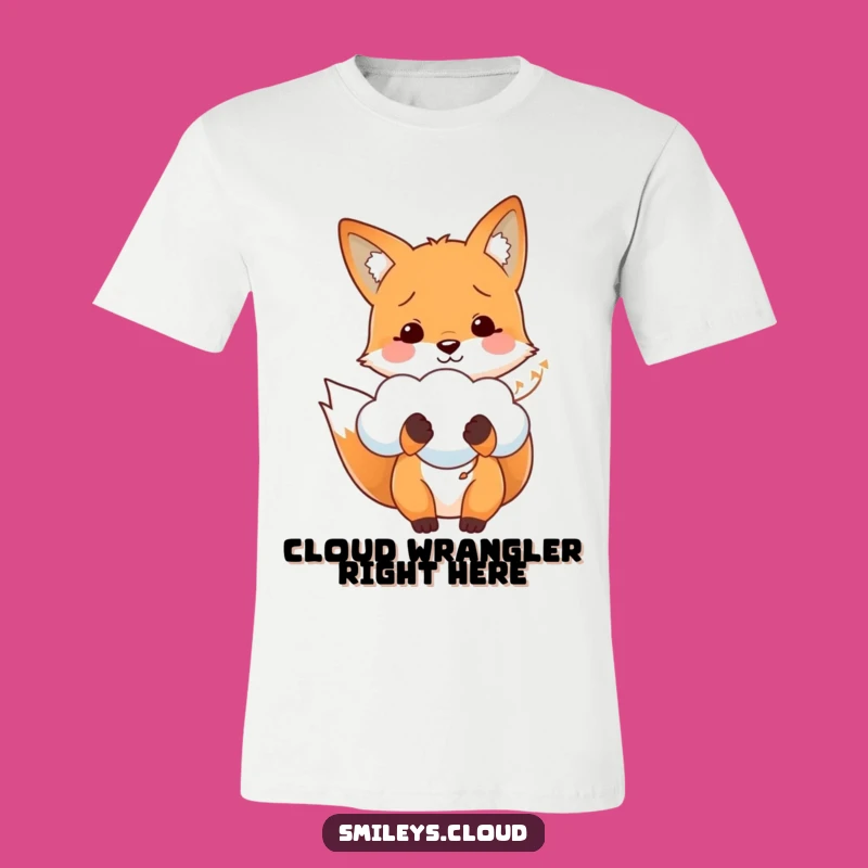 Funny Fox Cloud Balloon T-Shirt - Playful & Cute Graphic Tee