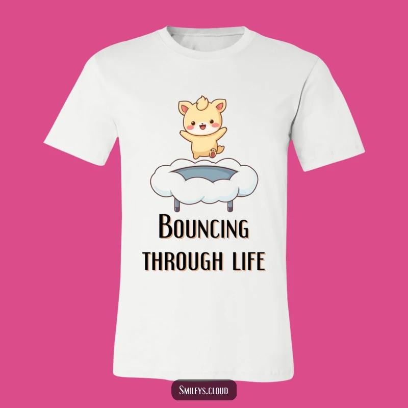 Funny Cloud Bouncer Animal T-Shirt: Joyful Pet Trampoline Fun, Perfect Comedic Gift