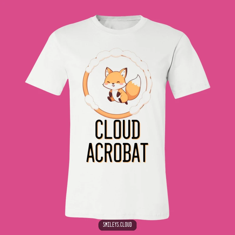 Funny Fox T-Shirt: Playful Fox Jumping Through Cloud Hoop, Hilarious Gift