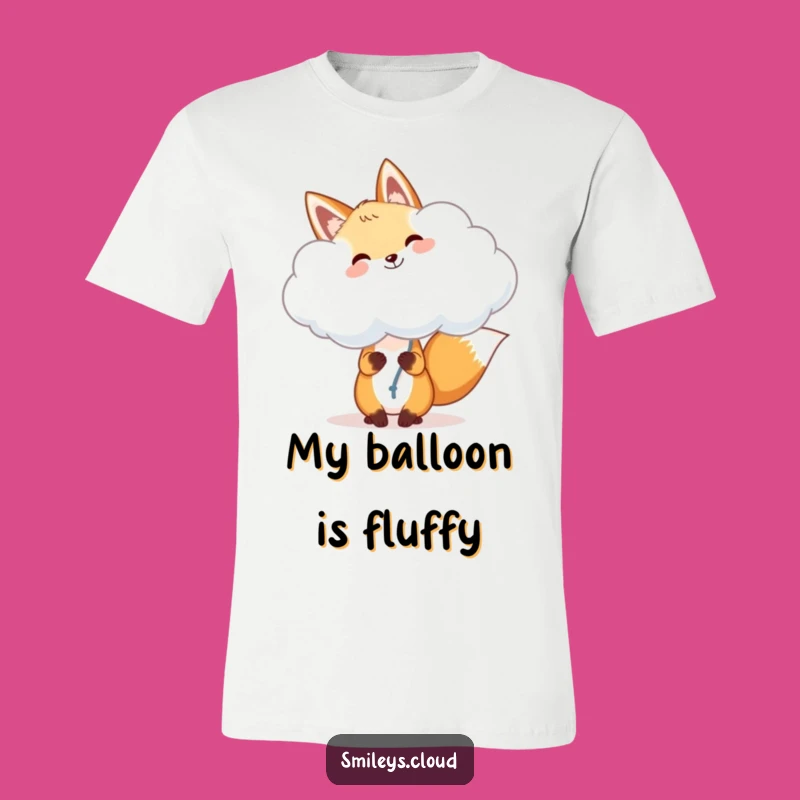 Funny Fox Cloud Balloon T-Shirt: Whimsical Joy, Comfortable Novelty Apparel