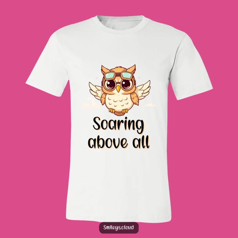 Funny Owl Aviator T-Shirt: Fly High with Hilarious Style