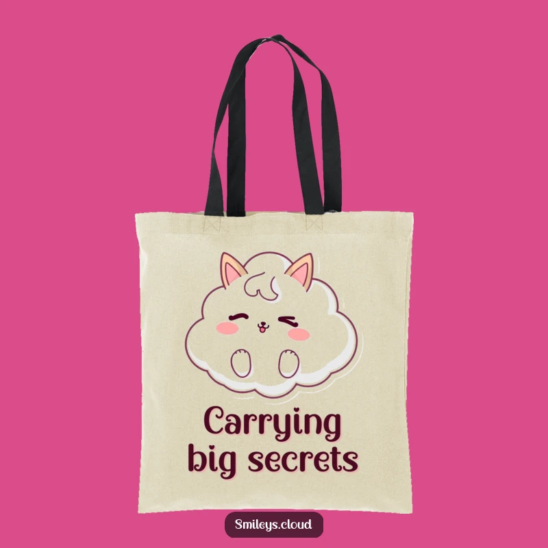 Funny Winking Cloud Animal Tote Bag - Stylish & Humorous Funny Gift Accessory