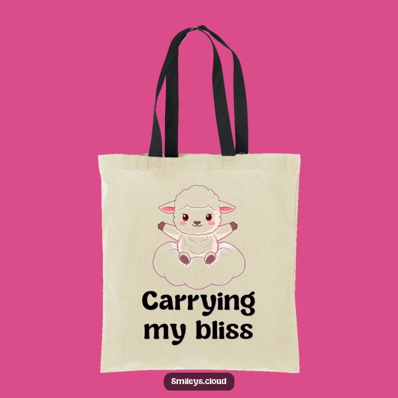 Funny Fluffy Sheep Cloud Tote Bag - Whimsical Dreamy Carry-All