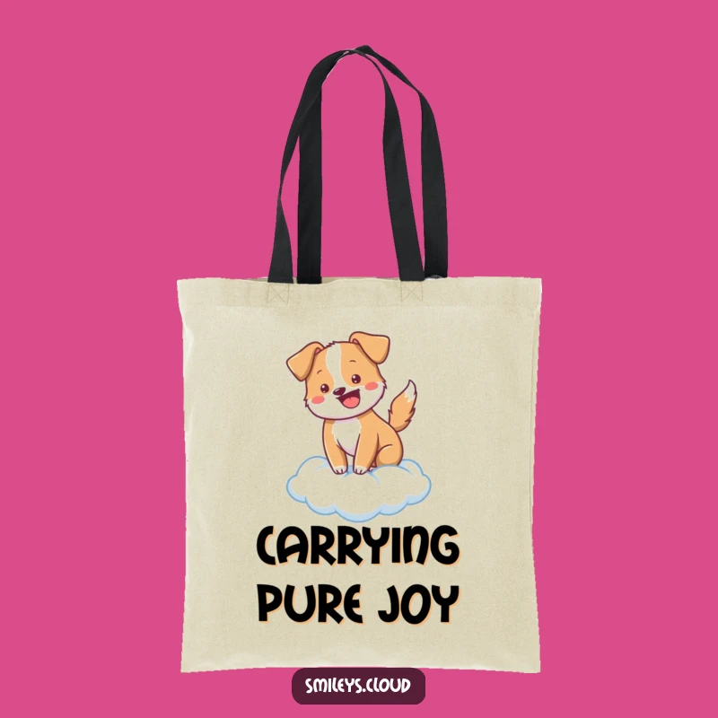 Funny Cheerful Dog Cloud Tote Bag - Carry Your Pup Pride