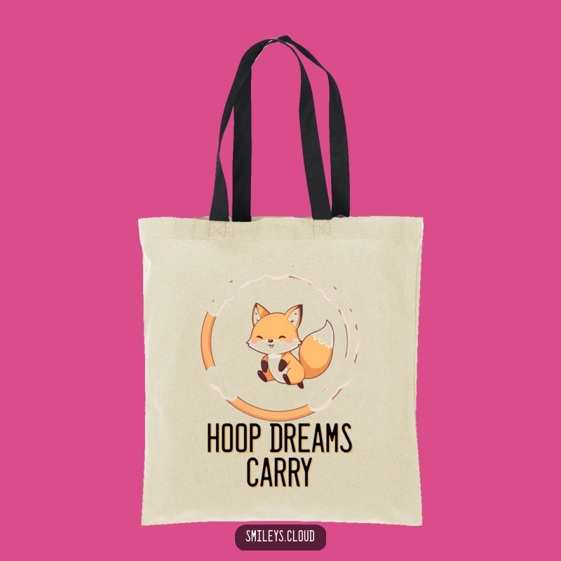 Funny Fox Tote Bag: Playful Fox Jumping Cloud Hoop, Practical Funny Gift