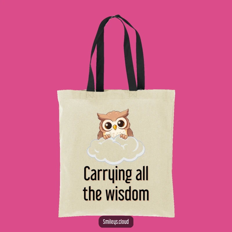 Funny Owl Cloud Peek Tote Bag: Carry Your Curiosity