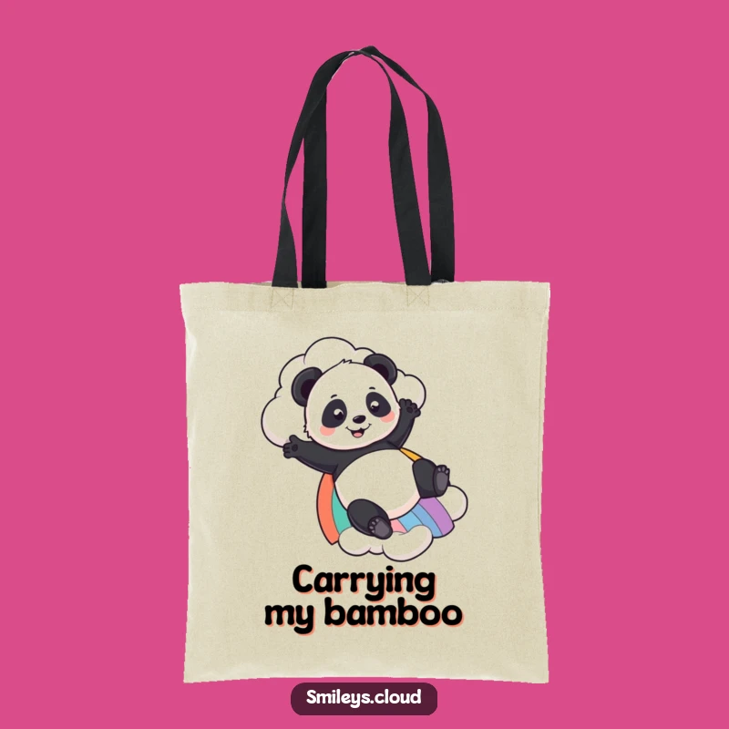 Funny Panda Rainbow Slide Tote Bag - Durable Whimsical Accessory Gift