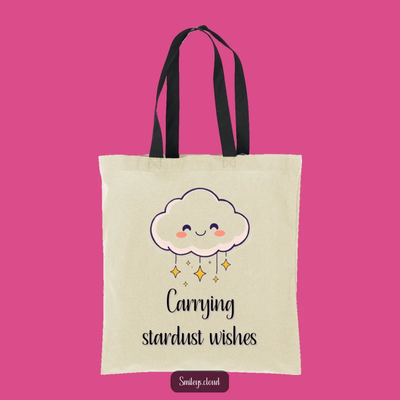 Funny Smiling Cloud Tote Bag: Carry Your Dreams and Sparkle