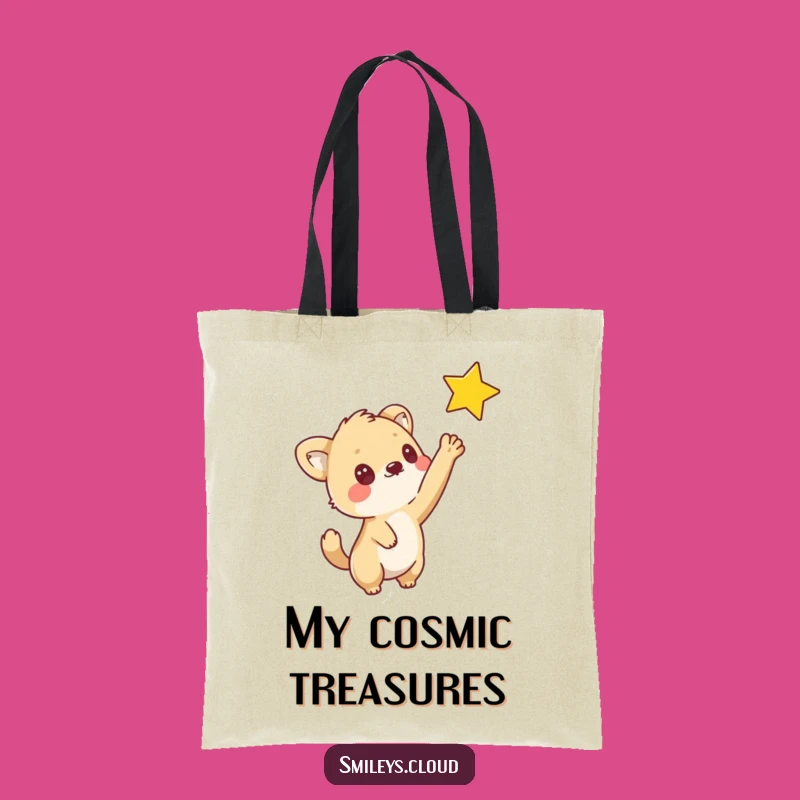 Funny Curious Animal Star Tote Bag: Carry Your Dreams with Cartoon Style