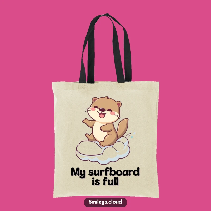 Funny Otter Cloud Surfer Tote Bag: Carry Your Adventures