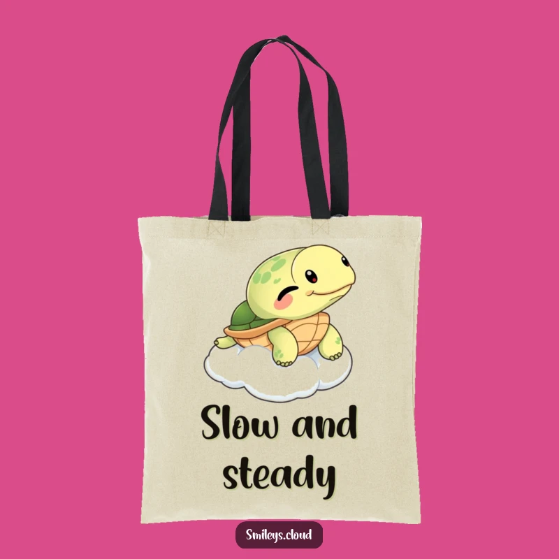 Funny Winking Turtle Cloud Tote Bag: Carry Your Chill Style