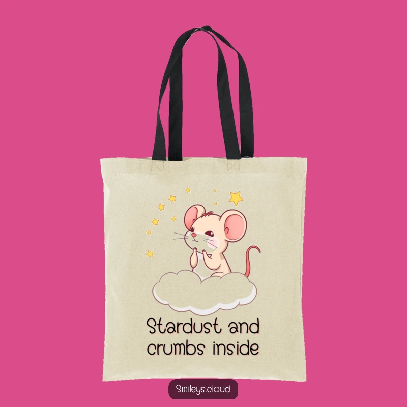 Funny Mouse Cloud Tote Bag: Carry Your Dreams Funny Gift for Wanderers